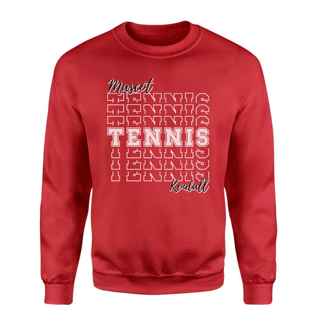 Custom Tennis on a Sweatshirt With Mascot and Tennis Player Name on a Sweatshirt