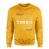 Custom Tennis on a Sweatshirt With Mascot and Tennis Player Name on a Sweatshirt