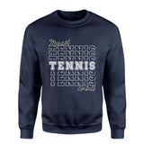 Custom Tennis on a Sweatshirt With Mascot and Tennis Player Name on a Sweatshirt