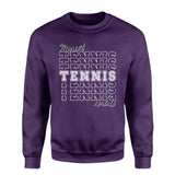 Custom Tennis on a Sweatshirt With Mascot and Tennis Player Name on a Sweatshirt