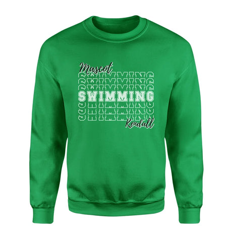 Custom Swimming on a Sweatshirt With Mascot and Swimmer Name on a Sweatshirt