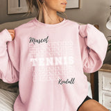 Custom Tennis on a Sweatshirt With Mascot and Tennis Player Name on a Sweatshirt