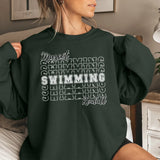 Custom Swimming on a Sweatshirt With Mascot and Swimmer Name on a Sweatshirt