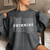 Custom Swimming on a Sweatshirt With Mascot and Swimmer Name on a Sweatshirt