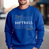 Custom Softball on a Sweatshirt With Mascot and Softball Player Name on a Sweatshirt