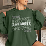 Custom Lacrosse on a Sweatshirt With Mascot and Lacrosse Player Name on a Sweatshirt