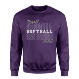 Custom Softball on a Sweatshirt With Mascot and Softball Player Name on a Sweatshirt