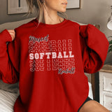 Custom Softball on a Sweatshirt With Mascot and Softball Player Name on a Sweatshirt