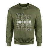 Custom Soccer on a Sweatshirt With Mascot and Soccer Player Name on a Sweatshirt