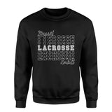 Custom Lacrosse on a Sweatshirt With Mascot and Lacrosse Player Name on a Sweatshirt