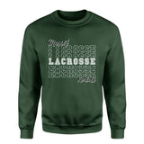 Custom Lacrosse on a Sweatshirt With Mascot and Lacrosse Player Name on a Sweatshirt