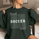 Custom Soccer on a Sweatshirt With Mascot and Soccer Player Name on a Sweatshirt