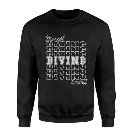 Custom Diving on a Sweatshirt With Mascot and Diver Name on a Sweatshirt