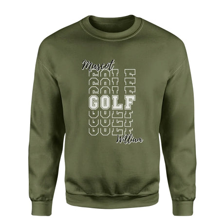 Custom Golf on a Sweatshirt With Mascot and Golfer Name on a Sweatshirt