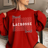 Custom Lacrosse on a Sweatshirt With Mascot and Lacrosse Player Name on a Sweatshirt