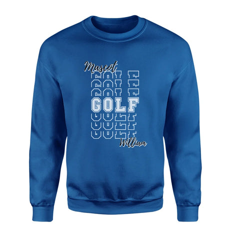 Custom Golf on a Sweatshirt With Mascot and Golfer Name on a Sweatshirt