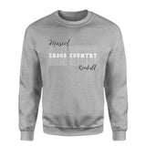 Custom Cross Country on a Sweatshirt With Mascot and Cross Country Runner Name on a Sweatshirt