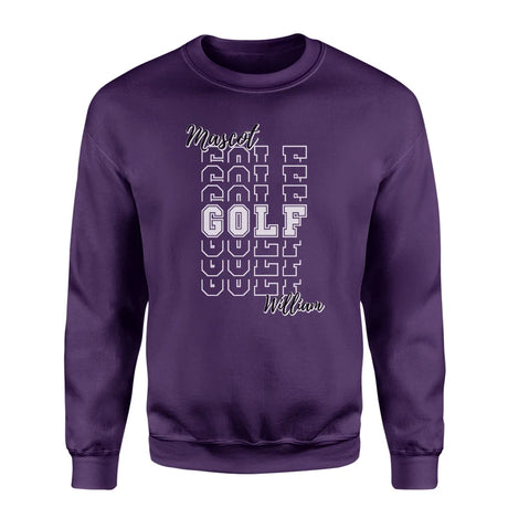 Custom Golf on a Sweatshirt With Mascot and Golfer Name on a Sweatshirt