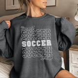 Custom Soccer on a Sweatshirt With Mascot and Soccer Player Name on a Sweatshirt