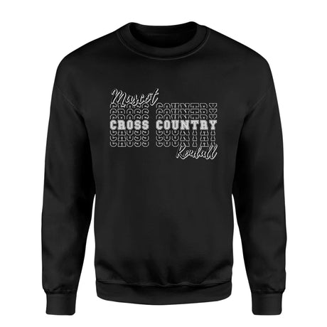 Custom Cross Country on a Sweatshirt With Mascot and Cross Country Runner Name on a Sweatshirt