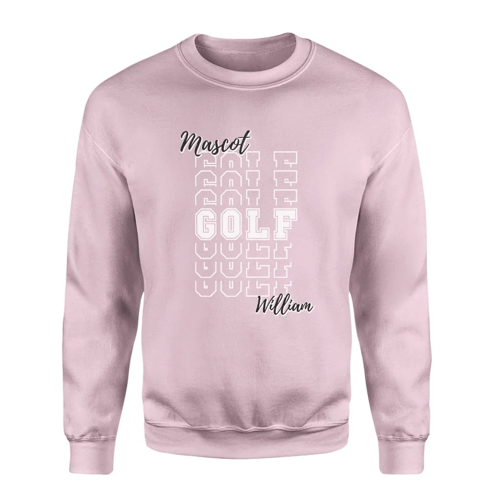 Custom Golf on a Sweatshirt With Mascot and Golfer Name on a Sweatshirt