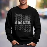 Custom Soccer on a Sweatshirt With Mascot and Soccer Player Name on a Sweatshirt