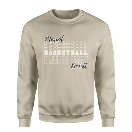 Custom Basketball on a Sweatshirt With Mascot and Basketball Player Name on a Sweatshirt