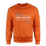 Custom Cross Country on a Sweatshirt With Mascot and Cross Country Runner Name on a Sweatshirt