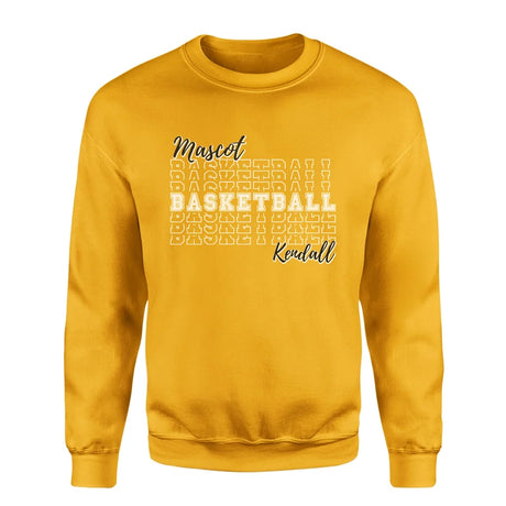 Custom Basketball on a Sweatshirt With Mascot and Basketball Player Name on a Sweatshirt