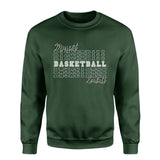 Custom Basketball on a Sweatshirt With Mascot and Basketball Player Name on a Sweatshirt