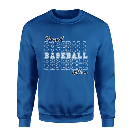 Custom Baseball on a Sweatshirt With Mascot and Baseball Player Name on a Sweatshirt