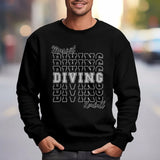 Custom Diving on a Sweatshirt With Mascot and Diver Name on a Sweatshirt