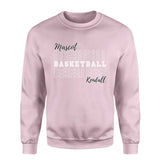 Custom Basketball on a Sweatshirt With Mascot and Basketball Player Name on a Sweatshirt