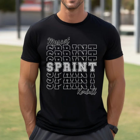 Custom Sprint Shirt With Mascot and Sprinter Name on a Unisex T-Shirt