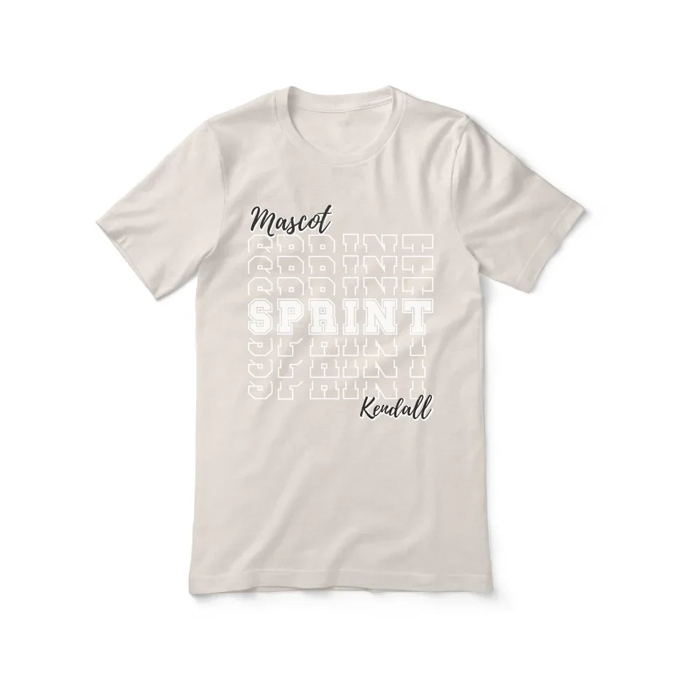 Custom Sprint Shirt With Mascot and Sprinter Name on a Unisex T-Shirt