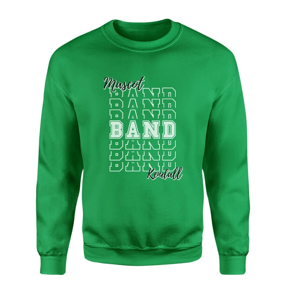 Custom Band on a Sweatshirt With Mascot and Musician Name on a Sweatshirt