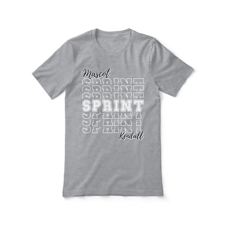 Custom Sprint Shirt With Mascot and Sprinter Name on a Unisex T-Shirt