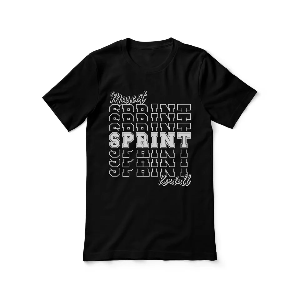 Custom Sprint Shirt With Mascot and Sprinter Name on a Unisex T-Shirt