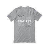 Custom Shot put Shirt With Mascot and Shot putter Name on a Unisex T-Shirt