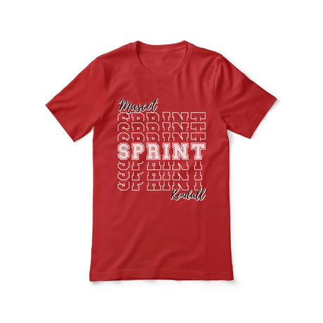 Custom Sprint Shirt With Mascot and Sprinter Name on a Unisex T-Shirt