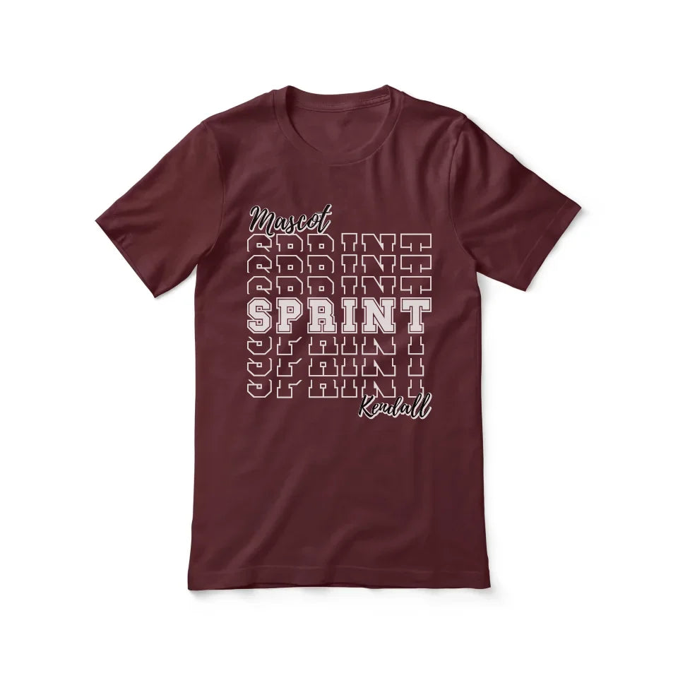 Custom Sprint Shirt With Mascot and Sprinter Name on a Unisex T-Shirt