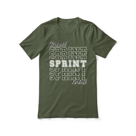 Custom Sprint Shirt With Mascot and Sprinter Name on a Unisex T-Shirt