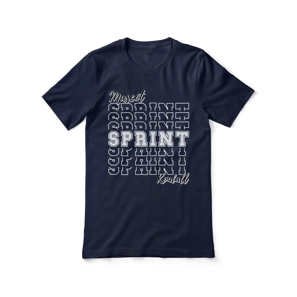 Custom Sprint Shirt With Mascot and Sprinter Name on a Unisex T-Shirt