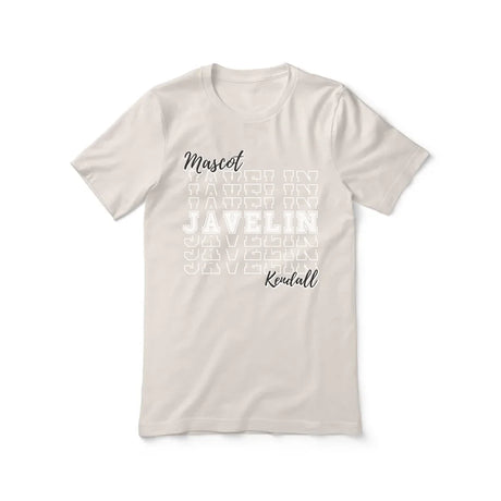 Custom Javelin Shirt With Mascot and Javelin Thrower Name on a Unisex T-Shirt