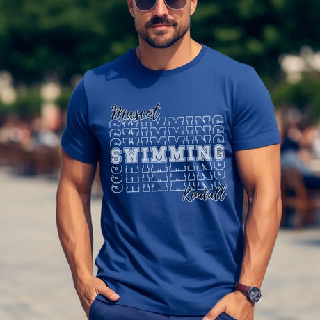 Custom Swimming Shirt With Mascot and Swimmer Name on a Unisex T-Shirt