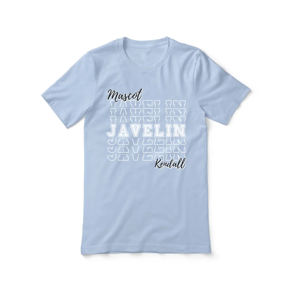 Custom Javelin Shirt With Mascot and Javelin Thrower Name on a Unisex T-Shirt