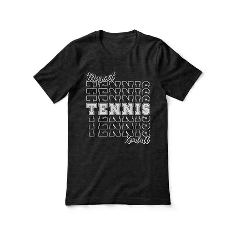 Custom Tennis Shirt With Mascot and Tennis Player Name on a Unisex T-Shirt