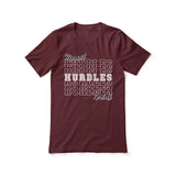 Custom Hurdles Shirt With Mascot and Hurdler Name on a Unisex T-Shirt