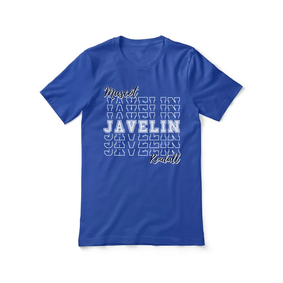 Custom Javelin Shirt With Mascot and Javelin Thrower Name on a Unisex T-Shirt