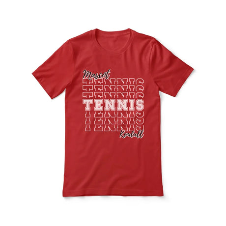 Custom Tennis Shirt With Mascot and Tennis Player Name on a Unisex T-Shirt